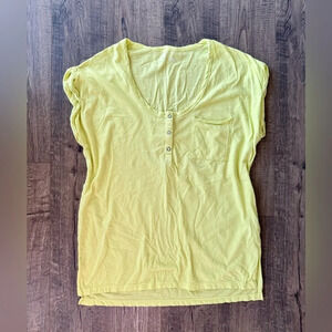 Aerie Oversized Henley Pocket T-shirt- Electric Lime